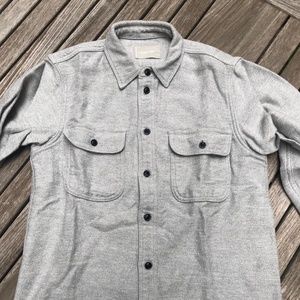 Everlane Men's Heavyweight Overshirt, 100% Cotton Twill, Light Heather Gray, XS